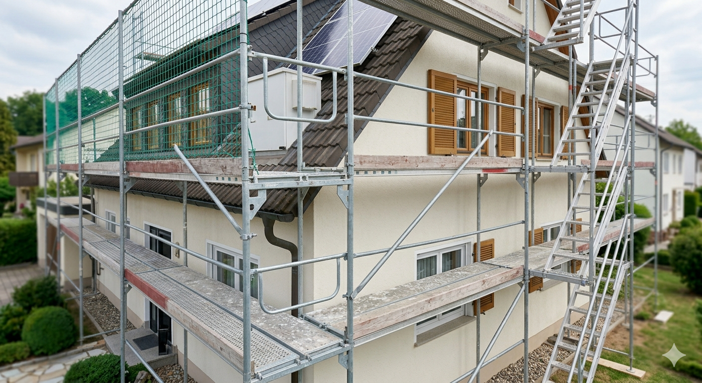Gerüstbau Böblingen – Fassadengerüst an einem Wohnhaus