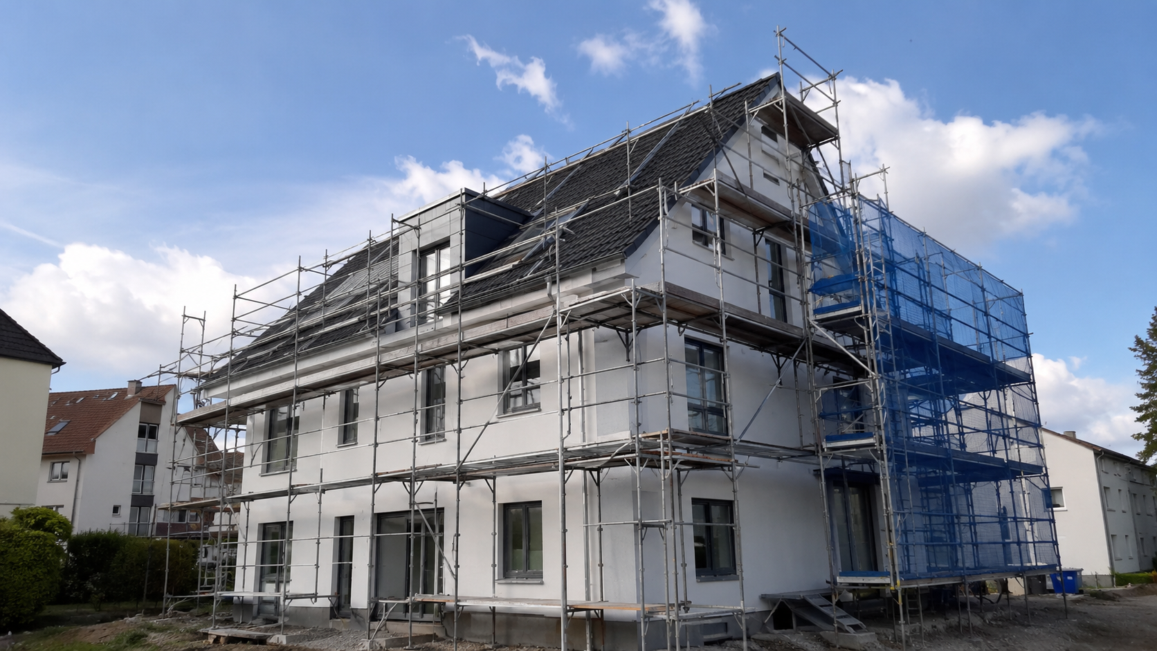Dachgerüst an einem Wohnhaus in Böblingen